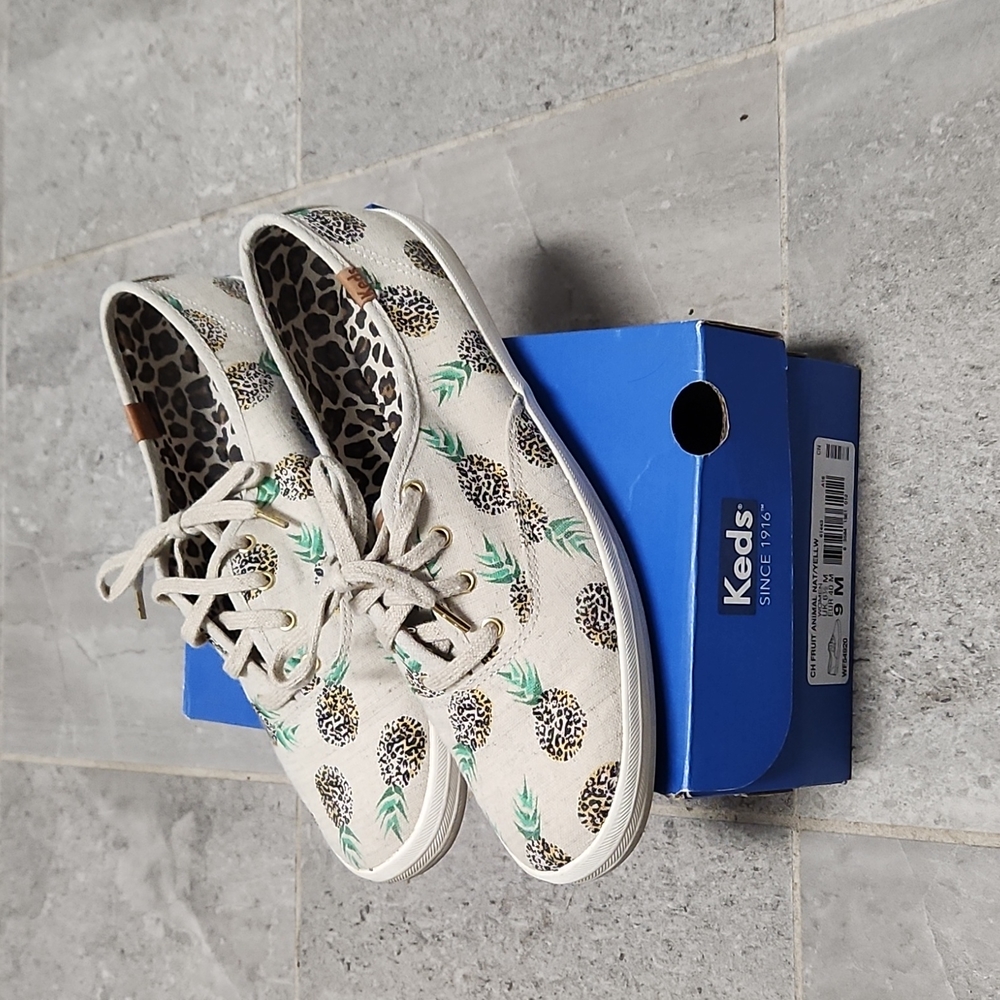 Keds Pineapple Cheetah Animal Print Shoes Women's 9